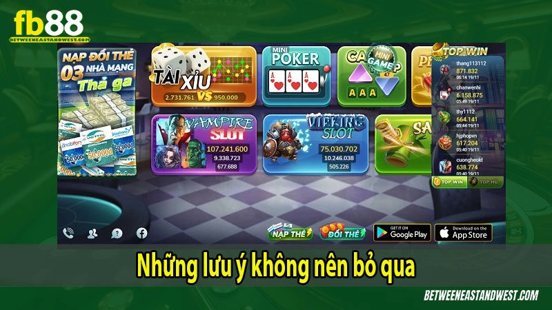 Những lưu ý không nên bỏ qua Những lưu ý không nên bỏ qua